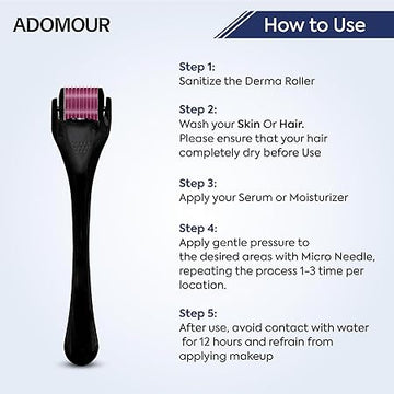 Pack of 2 Derma Roller with 540 Titanium Alloy, 0.5 MM Needle