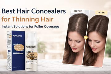 hair concealer for thinning hair before and after Adomour scalp concealer cream