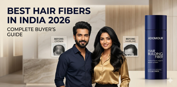 Best hair building fibers in India 2026 showing instant results for thinning hair with keratin fiber product