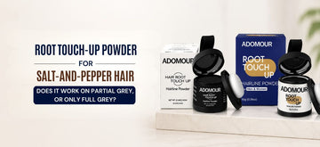 Adomour root touch-up powder for salt-and-pepper hair and partial grey roots