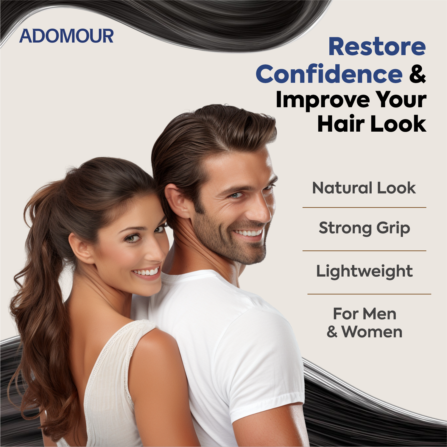 Adomour hair building fibers results natural thick hair look for men and women lightweight strong grip hair concealer effect
