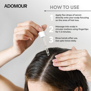 Adomour Hair Growth Serum 50ml + Free Derma Roller