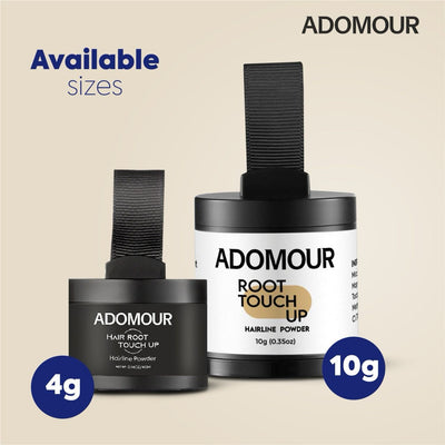Adomour Hair Root Touch Up Powder | Instant Grey Root Coverage, Hairline & Bald Spot Concealer for Men & Women